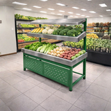 Mueble de Legumbre Metálico de 2 Niveles Verde con Cromado PMX-1400