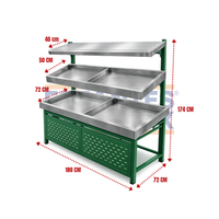 Mueble de Legumbre Metálico de 2 Niveles Verde con Cromado PMX-1400