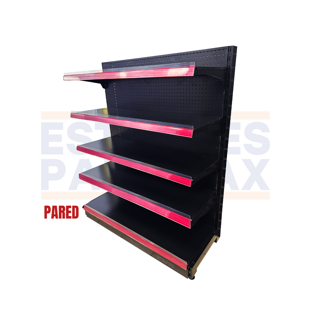 Góndola Pared Perforado Negro 5 Niveles 150x120x50cm 150kg/nivel PMX-1177