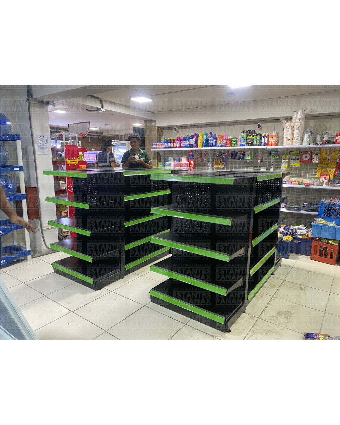 Góndola Frontal Perforado Negro 5 Niveles 120x80x45cm 75kg/nivel PMX-1113