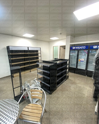 Góndola Pared Perforado Negro con Diseño de Madera 5 Niveles 200x120x40cm 90kg/nivel PMX-1208