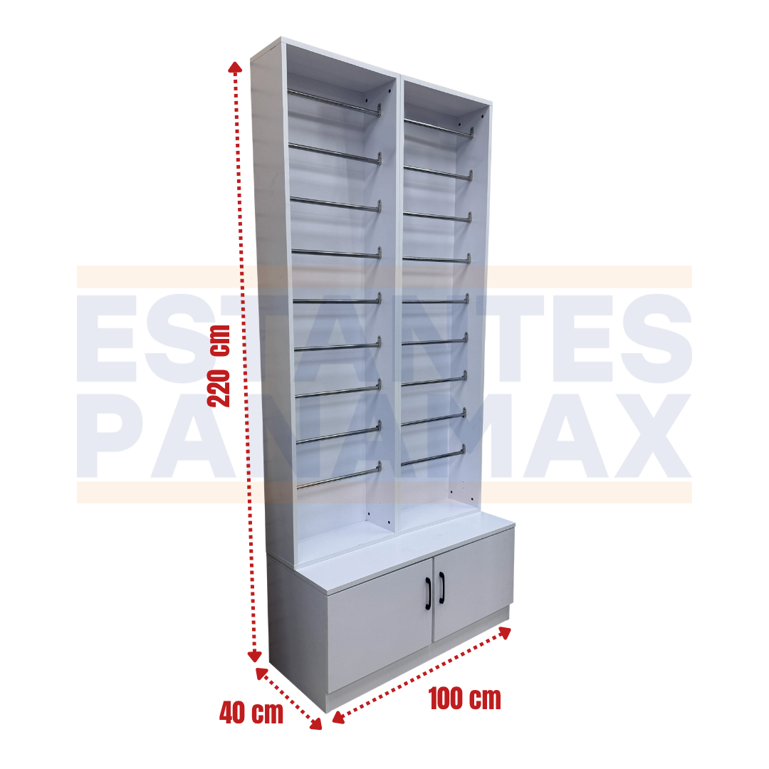 Mueble MDF con Gaveteros 18 Niveles de Rollo Blanco 220X100X40cm KD-011 / KW-025