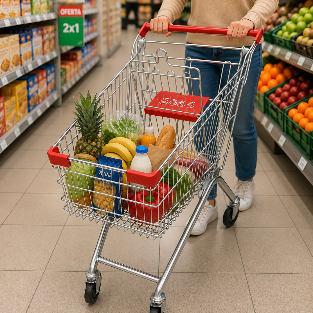 Carretilla de Supermercado Metálica Galvanizada 80L PMX-1402