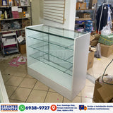 Vitrina de MDF Blanco 3 Niveles de Vidrio Templado 110x100x50cm BNM5-5