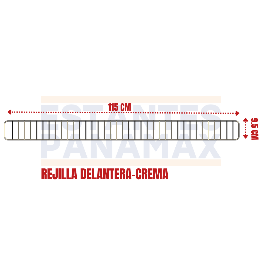 Rejilla de Hierro Delantera Crema 9.5x115cm RD115-CR