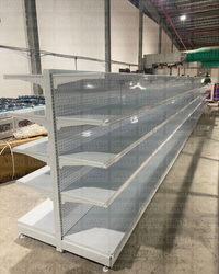 **MODELO ECONÓMICO** Góndola Doble Perforado Blanco 5 Niveles 150x120x100cm 75kg/nivel PMX-3008-D