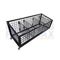 Canasta de Hierro Negro con Ruedas & Frenos +4 Divisiones 45X120X45cm PMX-1195