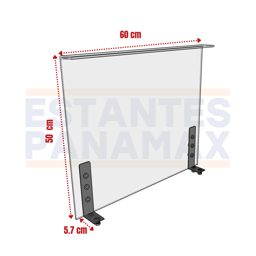Protector de Acrílico para 50x60cm para Mostradores de Caja ACR-5060