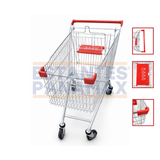 Carretilla de Supermercado Metálica Galvanizada 150L PMX-1404