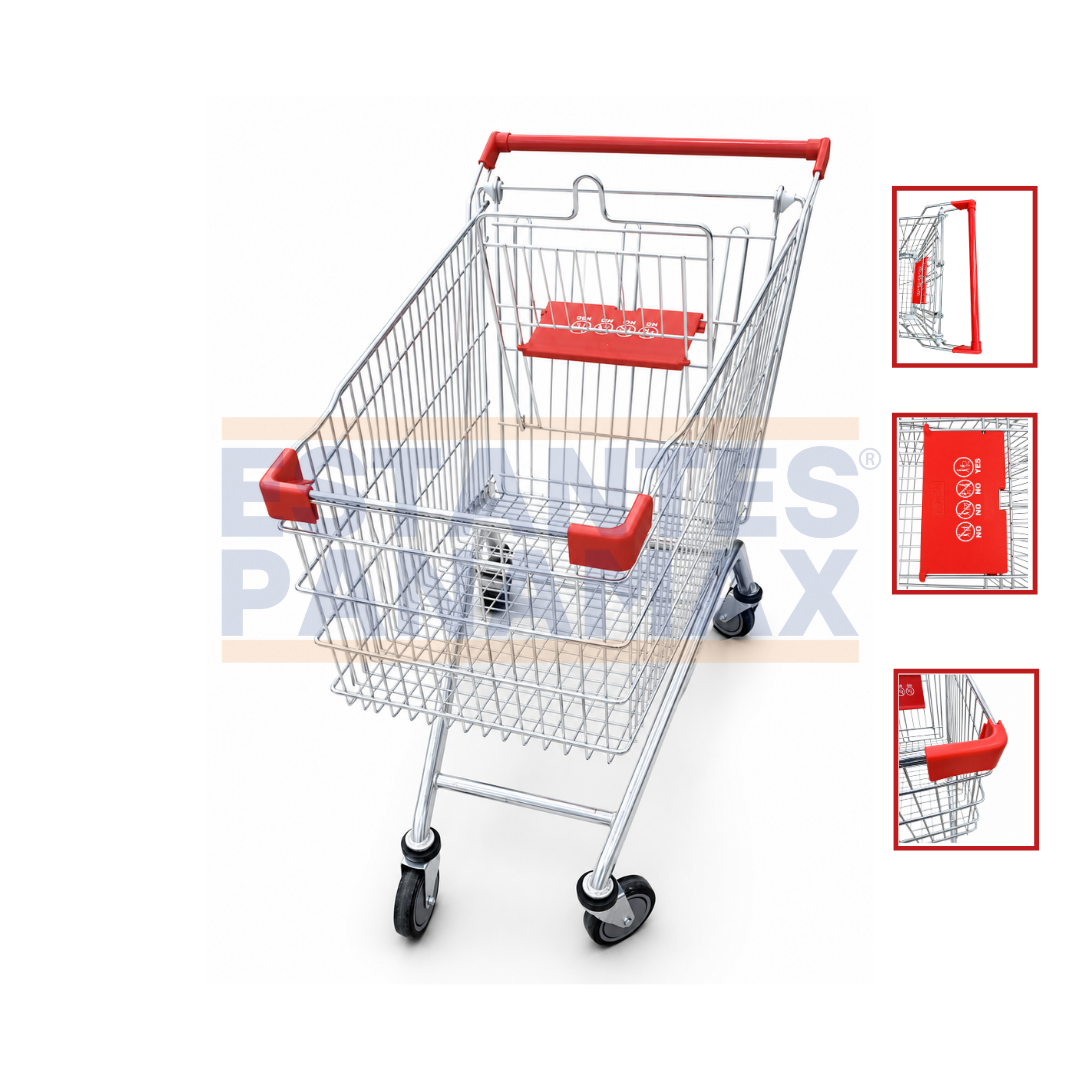 Carretilla de Supermercado Metálica Galvanizada 150L PMX-1404