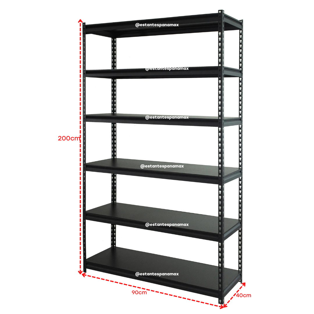 Rack Domestico de 6 Niveles 200x90x40cm 40-50kg por Nivel R-D-6