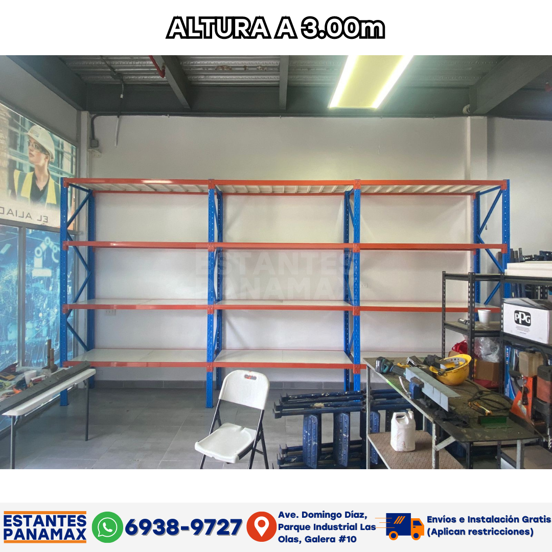 Rack para Bodega de Carga Mediana 350kg x Nivel de 4 Niveles 200*200*6 ...