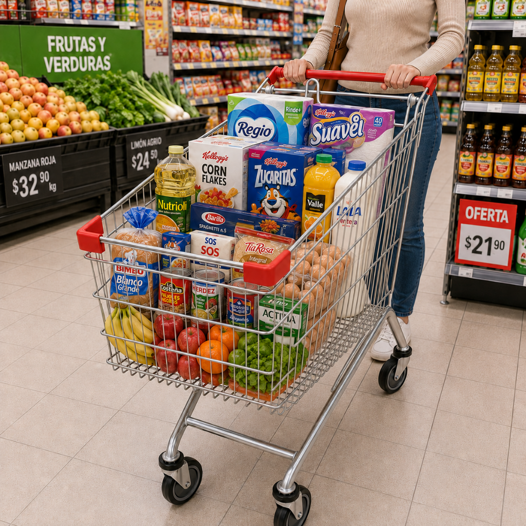 Carretilla de Supermercado Metálica Galvanizada 180L PMX-1405