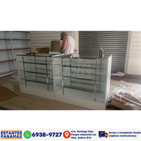 Vitrina de MDF Blanco 3 Niveles de Vidrio Templado 110x100x50cm BNM5-5