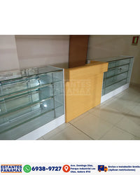 Vitrina de MDF Blanco 3 Niveles de Vidrio Templado 110x100x50cm BNM5-5