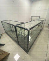 Vitrina de Aluminio Negro 3 Niveles de Vidrio Templado 105x120x55cm KW-003-120CM
