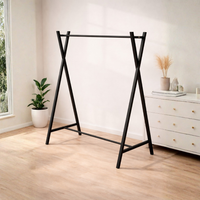 Perchero Exhibidor de Ropa Negro 160x120x40cm XBH-CR12