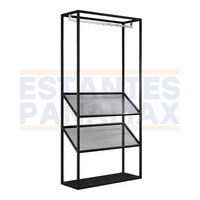 Perchero Central de Metal Negro 240x120x40cm XBH-CR07-CENTRAL