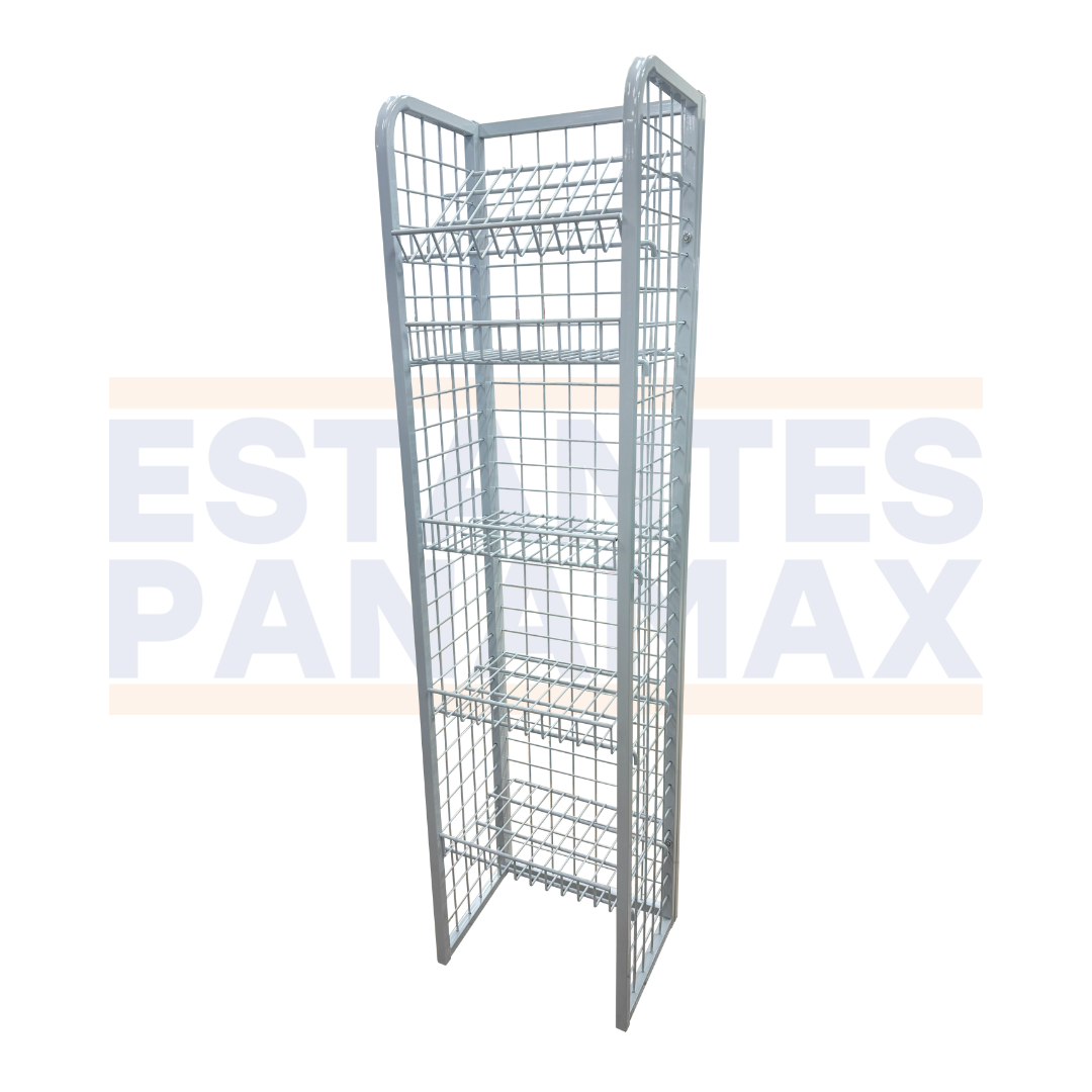 **CALIBRE GRUESO** Rack para Snacks de 5 Niveles Blanco 150x40x30cm 75kg/Nivel PMX-1295