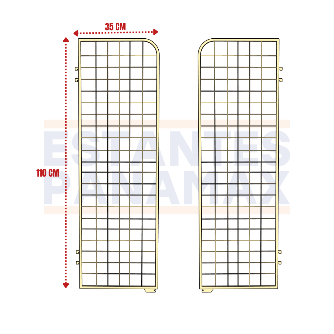 Set 2 Mallas Laterales de Hierro Crema 110x35cm para Góndolas PMX-1381
