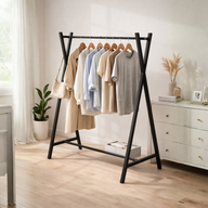 Perchero Exhibidor de Ropa Negro 160x120x40cm XBH-CR12