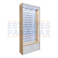 Exhibidor Comercial de Pared Ranurada Slatwall con Iluminación LED y Gabinete para Tiendas 240×103.6×30cm KW-028-103