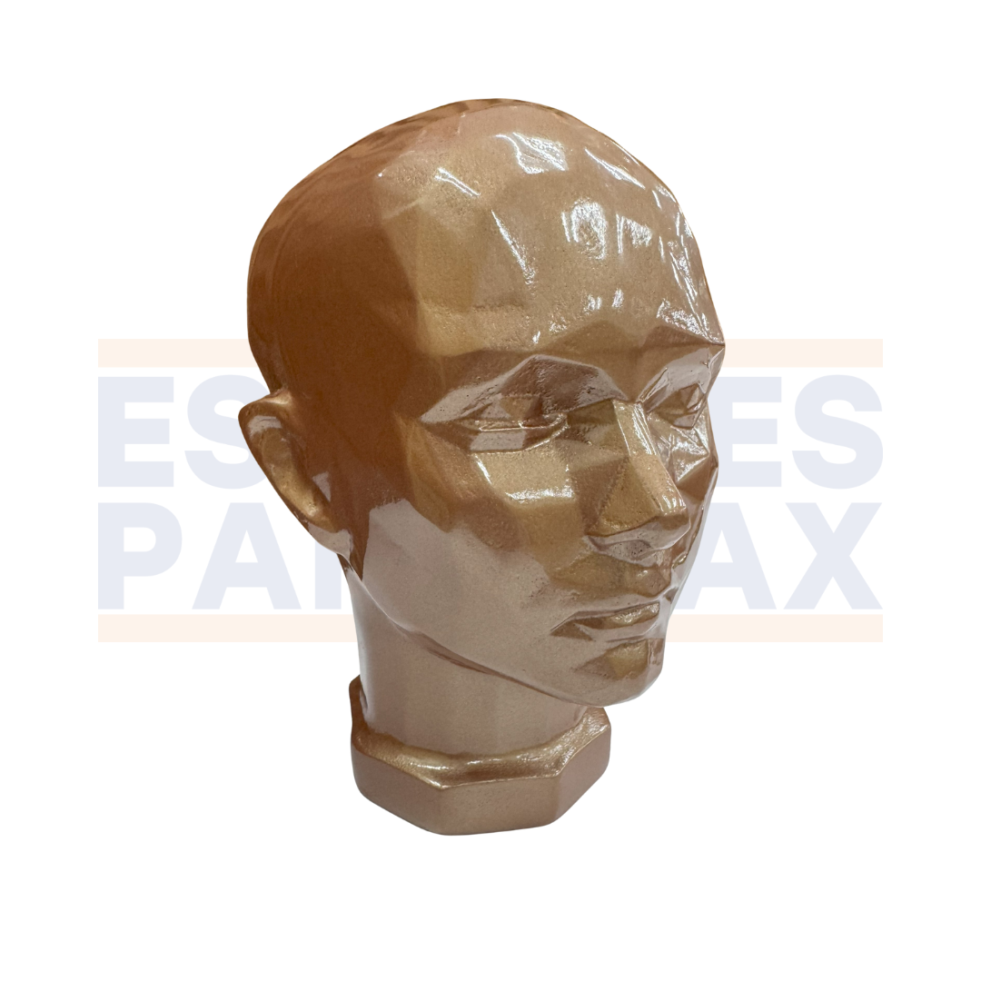 Maniquí de Cabeza Mujer con Relieve Color Dorado PMX-1298
