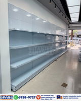 Góndola Pared Perforado Blanco 5 Niveles 230x120x35cm 125kg/nivel PMX-1191