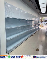 Góndola Pared Perforado Blanco 5 Niveles 230x120x35cm 125kg/nivel PMX-1191