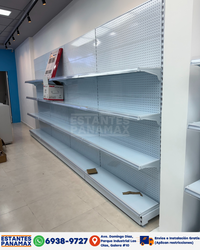 Góndola Pared Perforado Blanco 5 Niveles 230x120x35cm 125kg/nivel PMX-1191