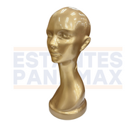 Maniquí de Cabeza con Cuello Mujer Color Dorado PMX-1304