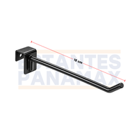 Gancho de Barra Sencillo Negro 15 cm para Exhibición y Estanterías Panamax PMX-1425
