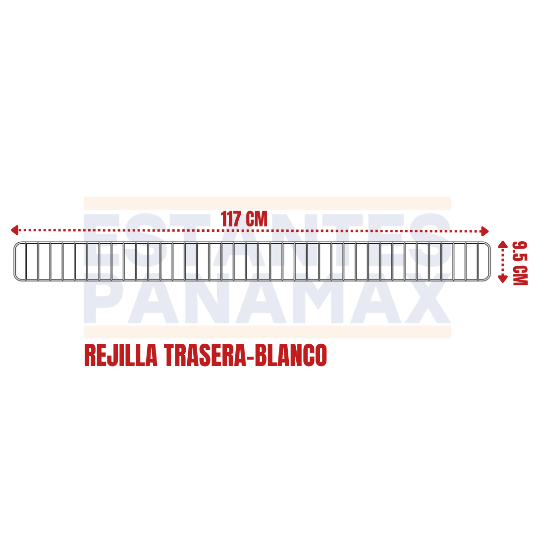 Rejilla de Hierro Trasera Blanco 9.5x117cm RT117-BL
