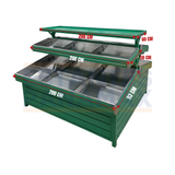 Mueble de Legumbre Doble Lado 3 Niveles de Metal Verde 145x200x200cm PMX-1308 Exhibidor. Frutas. Verdura.