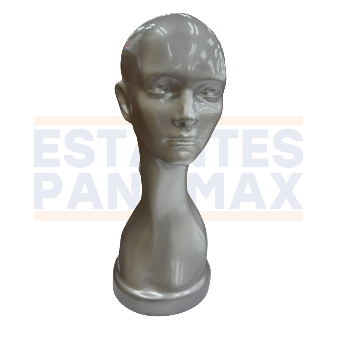 Maniquí de Cabeza con Cuello Mujer Color Gris PMX-1305