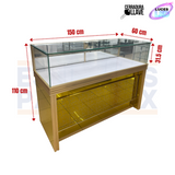 Vitrina para Joyería Color Dorado con LED y Cerradura con Llaves 110x150x60cm KW-025