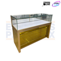 Vitrina para Joyería Color Dorado con LED y Cerradura con Llaves 110x150x60cm KW-025