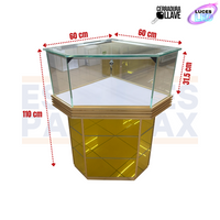Esquinero para Joyería Color Dorado con LED y Cerradura con Llaves 110x60x60cm KW-025