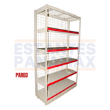 Góndola Pared de Malla Crema Tipo Cuadrado 200x120x40cm 6 Niveles 250kg/nivel PMX-1083