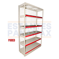 Góndola Pared de Malla Crema Tipo Cuadrado 200x120x40cm 6 Niveles 250kg/nivel PMX-1083