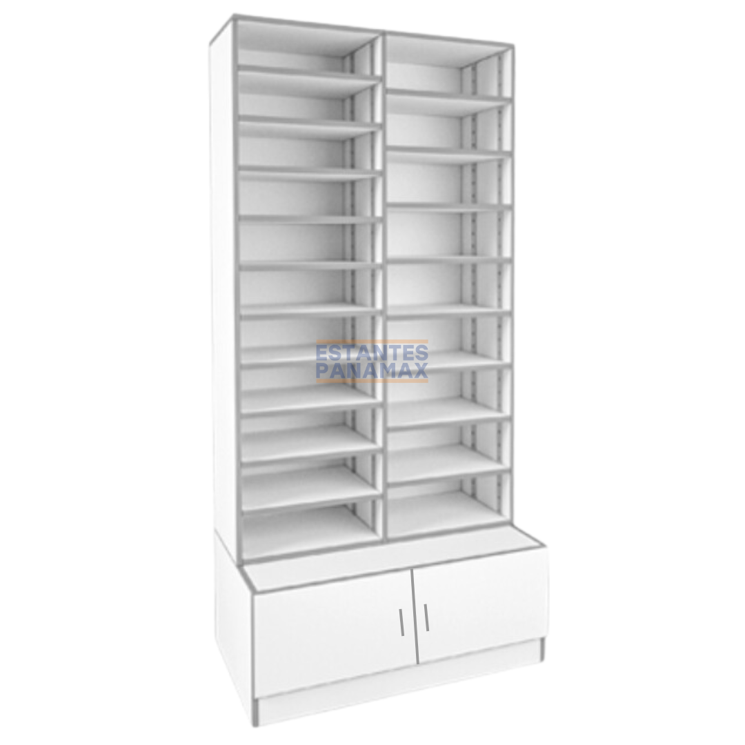 Mueble de MDF en Color Blanco con 20 Niveles Para Farmacias MDF-20