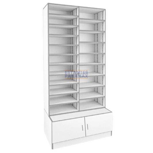 Mueble de MDF en Color Blanco con 20 Niveles Para Farmacias MDF-20