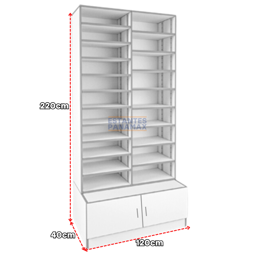 Mueble de MDF en Color Blanco con 20 Niveles Para Farmacias MDF-20