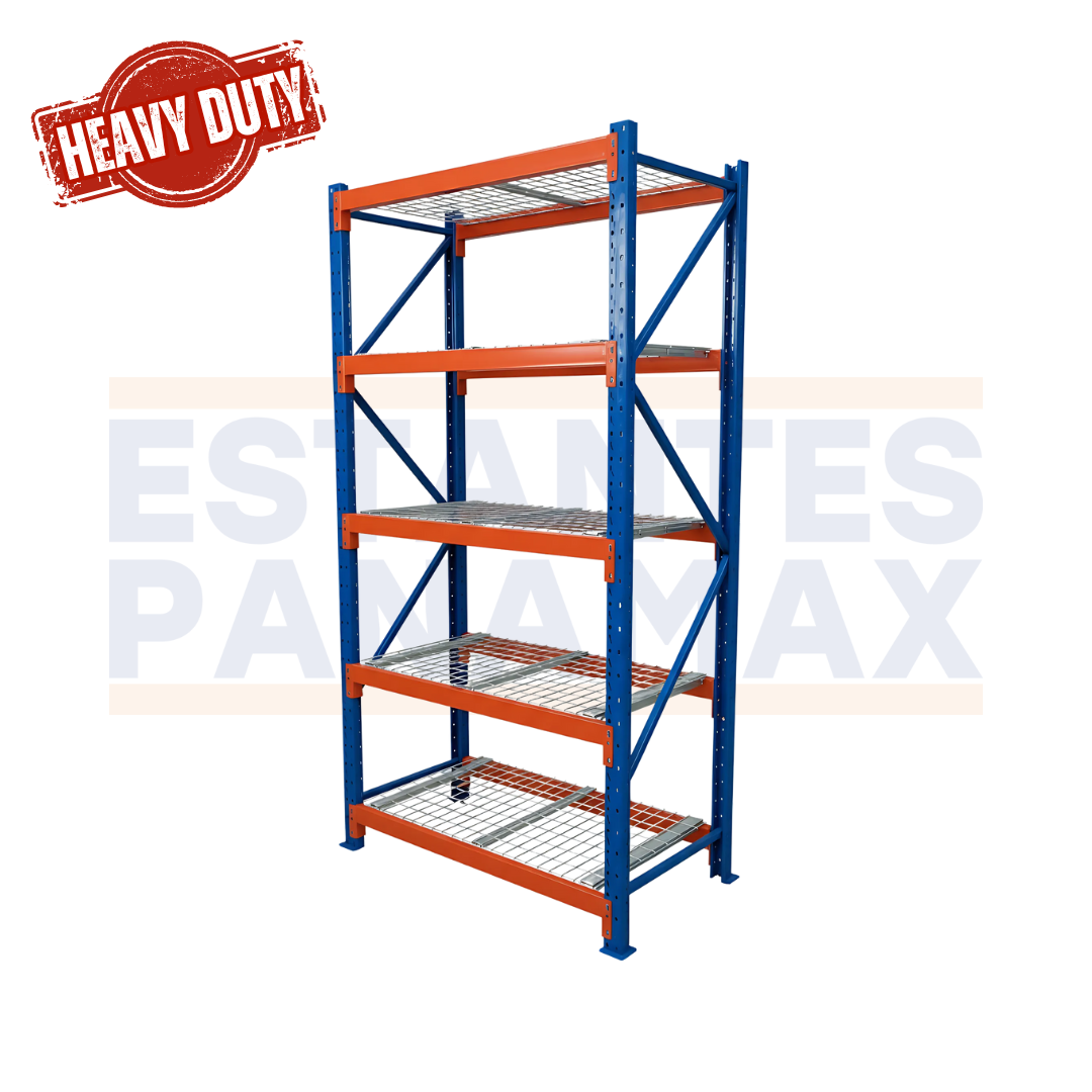Rack de Bodega de Carga Pesada 1000kg/Nivel con Mallas 120x100cm PMX-1094 1 Tonelada. ***SE VENDE POR PIEZAS***