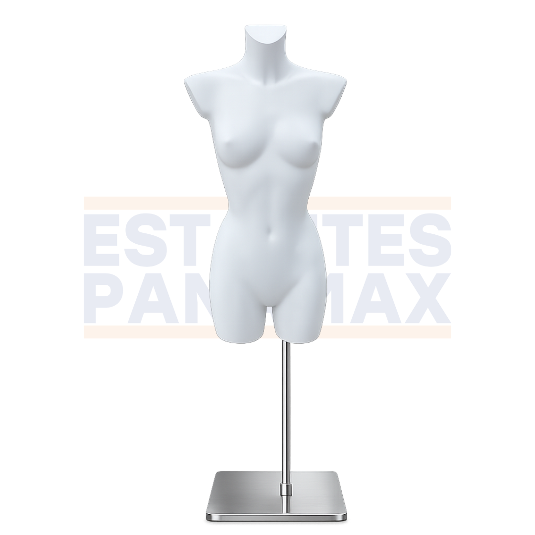 Maniquí Top de Dama Mujer Feminina Blanco Fibra de Vidrio XBH-MT06