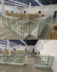 Vitrina de Aluminio Plateado con Base Blanco 3 Niveles de Vidrio Templado 105x180x55cm KW-004-180