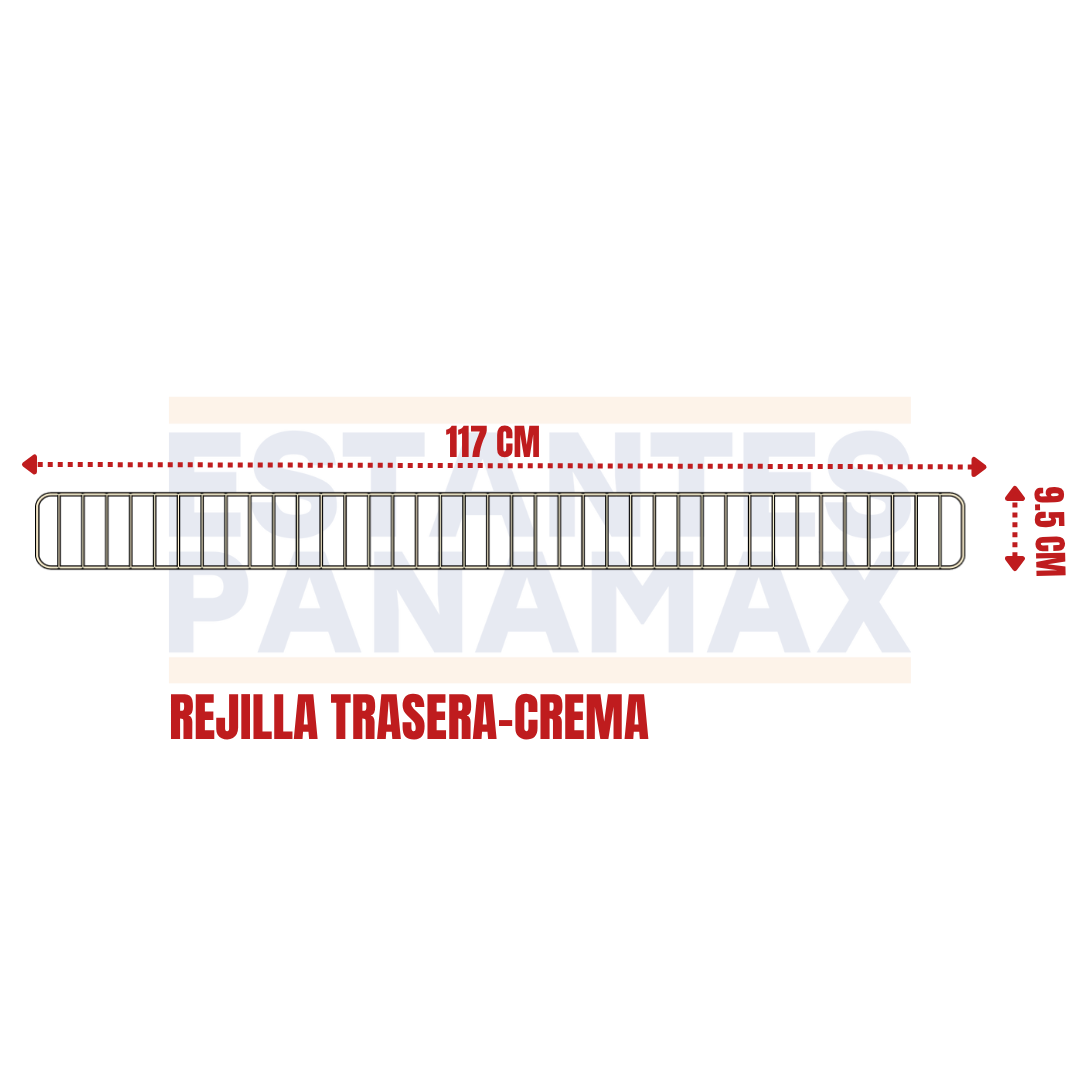 Rejilla de Hierro Trasera Crema 9.5x117cm RT117-CR