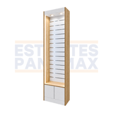 Exhibidor Comercial Slatwall con Iluminación y Gabinete para Tiendas 240×60×30cm KW-028-60
