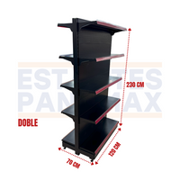 Góndola Doble Lado Perforado Negro 5 Niveles 230x120x70cm 125kg/nivel PMX-7003-D