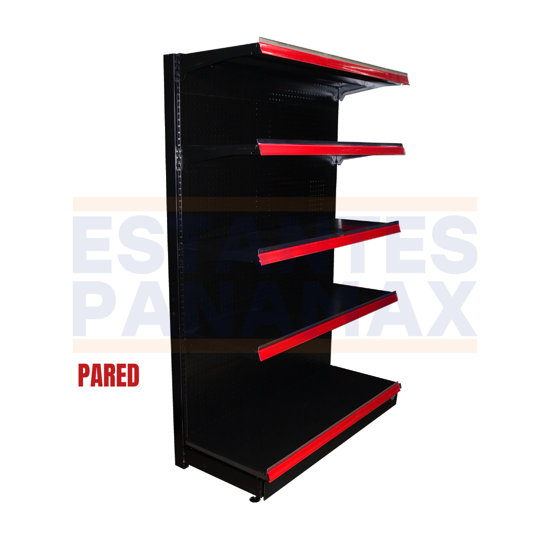 Góndola Pared Perforado Negro 5 Niveles 180x120x50cm 150kg/nivel PMX-1078